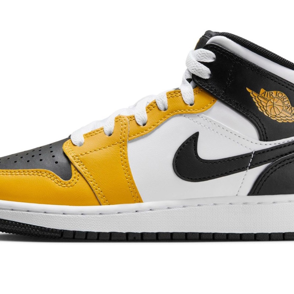 Jordan Mid Sneakers in Yellow Ochre and Black